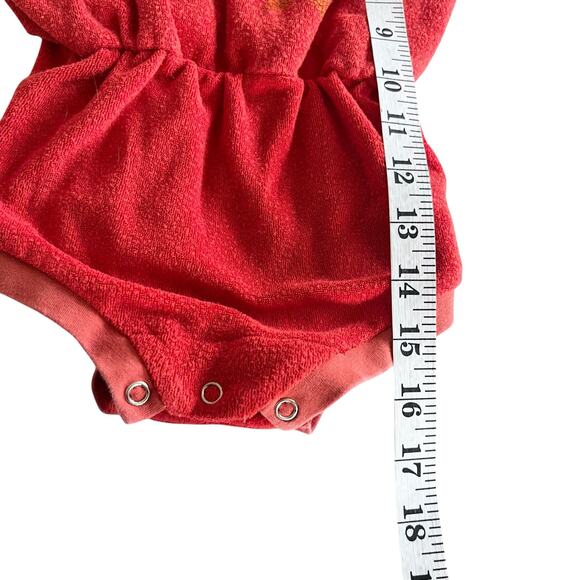 The Animals Observatory Girls Red Terry Koala Jumpsuit Yellow Stars size 2 - Picture 7 of 7